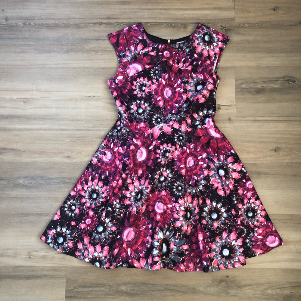 Ted Baker Jeweled Flower Pink Fit & Flare Dress